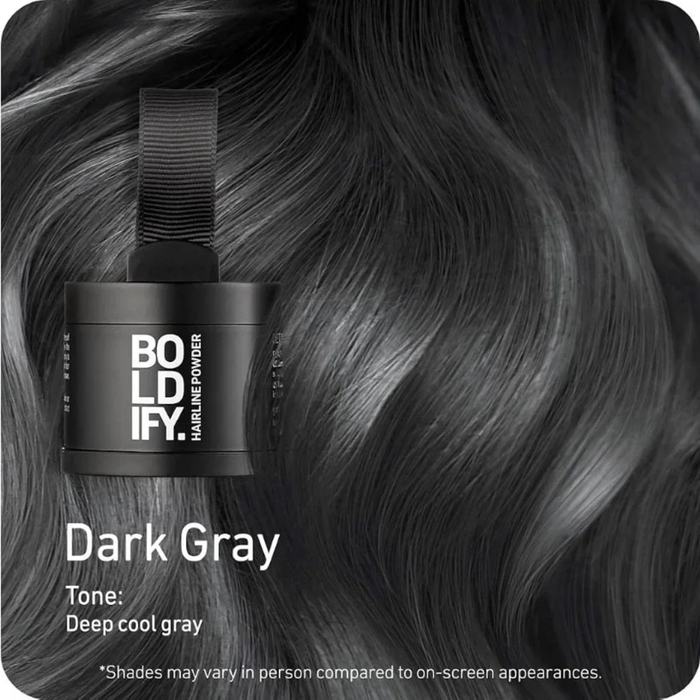 Boldify Hairline Powder, Root Touch Up Hair Color Dark Gray 4g